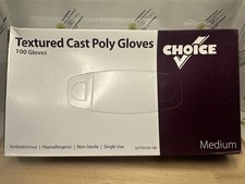 Choice Medium Disposable Food Service Poly Gloves - 100 Pk
