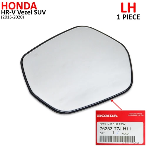 Lh Wing Side Mirror Lens + Base Matte Black  For Honda HR-V Vezel SUV '15 '20