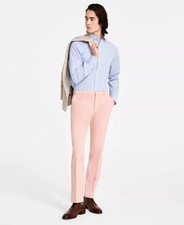 Tommy Hilfiger Modern-Fit Solid Dress Pants Men's 32Wx32L Coral Zip Hook & Bar
