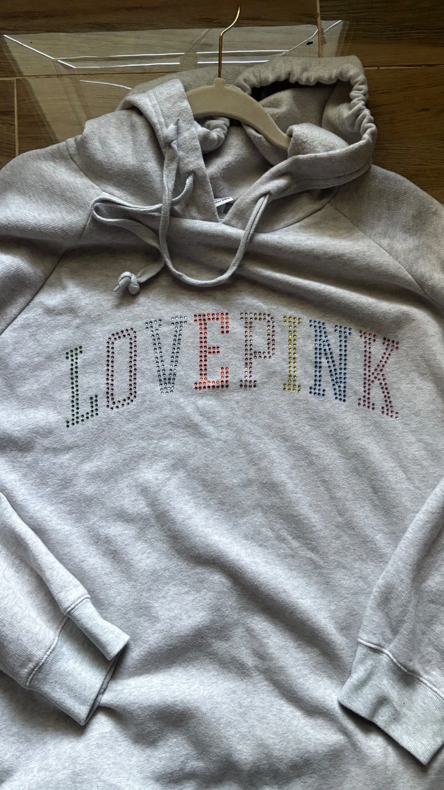 UNDERCOVER Victoria's Secret ROSA Felpa Abito Strass Lucido L