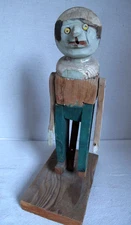 Antique Carved & Painted Wood Funny Man Folk Art  Whirligig 1930's American