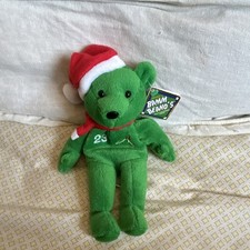 Salvino Bamm Beano's David Justice 23 Green Bear Plush Christmas Hat 1998