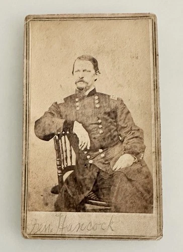 Antique Stamp Postmarked October 1864 General Hancock Brady Civil War Photo CDV