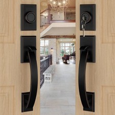 Goldenwarm Double Door Lock Set Oil Rubbed Bronze Dummy Handle Lever