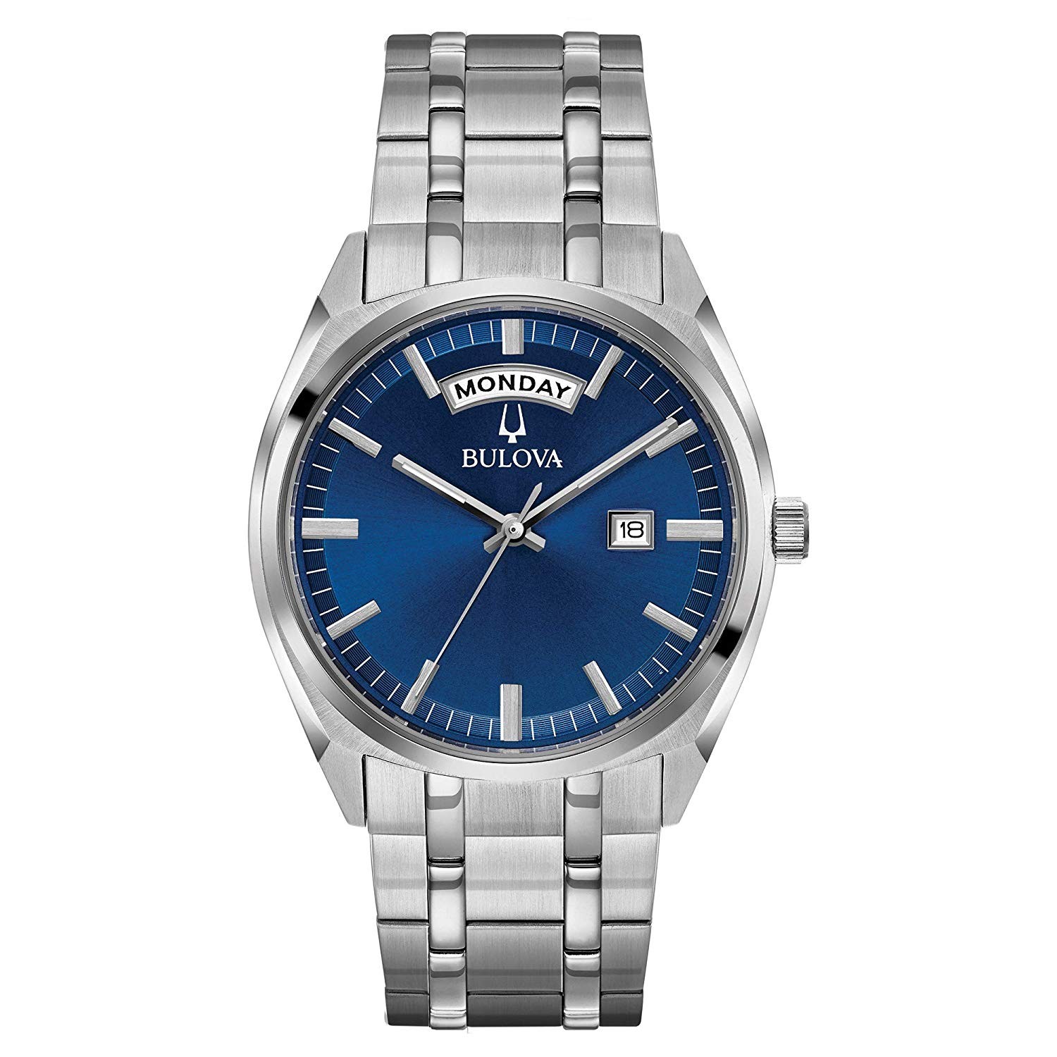 Bulova Silver Mens Analogue Watch Surveyor 96C125