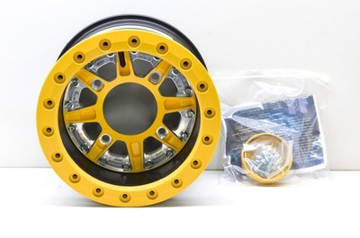 Hiper 1280-PYL02-44-SBL-YL Yellow Sidewinder Wheel Rim12X8 4+4 4/156 Beadlock
