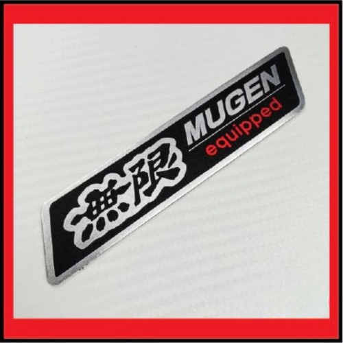 MUGEN Equipped Black Emblem Aluminium JDM Badge Original Size - Picture 3 of 3