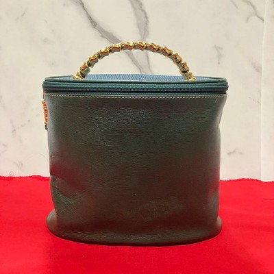 LOEWE Vanity bag Leather Green Authentic From Japan