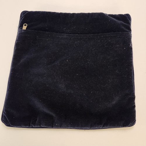 Copricuscino Vintage Blu e Giallo Toilette Arazzo Floreale Punta Ago Velluto Lana 13" - Foto 7 di 14
