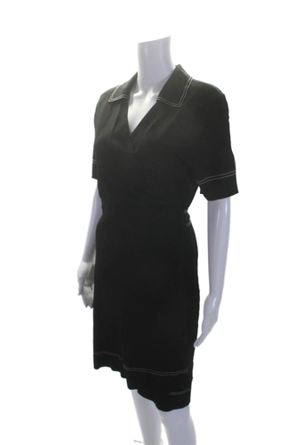 Diane Von Furstenberg Womens Open Front Knitted Belt Cardigan Black Size L - Picture 2 of 5