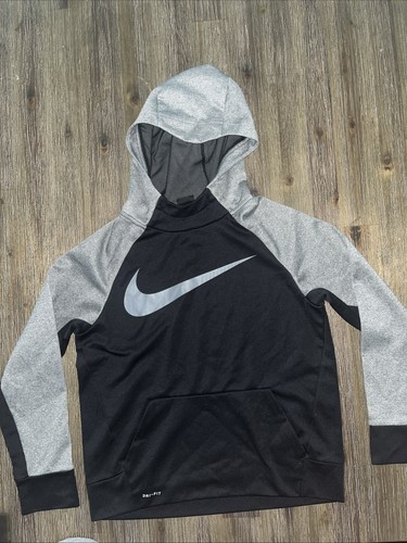 Boys NIKE DRI-FIT hoodie Black Size Youth LARGE - Picture 2 of 11