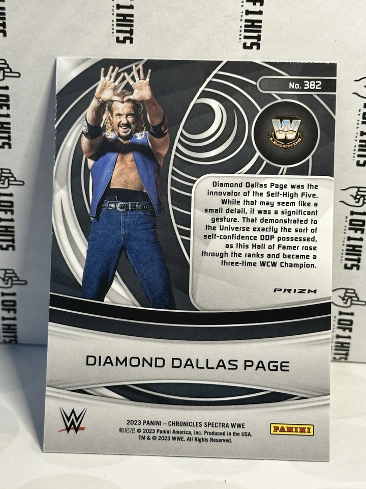 WWE 2023 Panini Chronicles Spectra Diamond Dallas Page Silver Wave Prism #382 - Image 2 of 2