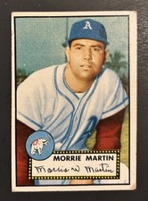 1952 Topps - Morrie Martin #131 White Back (RC) Good, Creases, See Pics