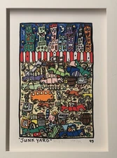 James RIZZI: Original 3D "JUNK YARD", Hand Signed, Framed, 1995, X-MAS Special