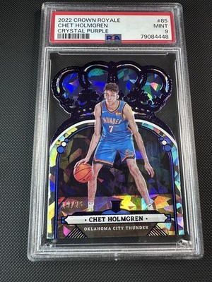 2022-23 Crown Royale Chet Holmgren RC Purple Crystal 19/25 PSA 9