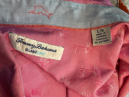 Tommy Bahama Uomo Taglia Large Palm Tree Island Zone Tencel Coolmax - Foto 12 di 12