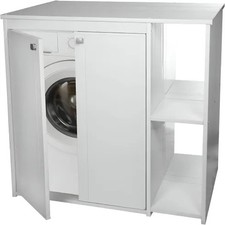 Mobile Copri Lavatrice Asciugatrice in Resina Pvc con Ripiani Lavanderia