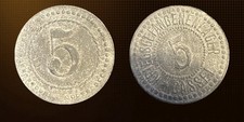 5 Pfennig Notgeld 1917 Deutschland Stadt Bassel-Kriegsgefangenenlager