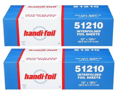 Handi-Foil Premium 12''x10.75'' Interfolded Aluminum Foil Pop-Up Sheets 2 x 500/PK