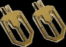 Pro One Gold Moto V2 Billet Al Footpeg Pair Harley Fat Boy 107 18-19