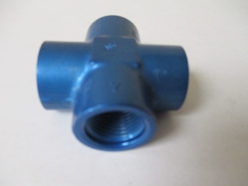 AN937D8 Kreuzformstück 3/4" Gewindegröße alleseitig Aluminium blau - Bild 2 von 6