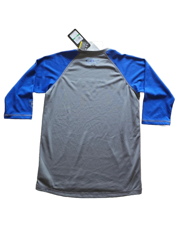 ПОД ARMOUR МОЛОДЕЖИ БОЛЬШОЙ 3/4 РУКАВ БЕЙСБОЛ СИНИЙ/СЕРЫЙ РУБАШКА - Изображение 2 из 4