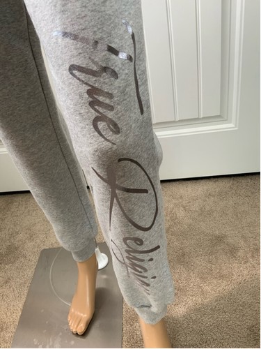 NWT True Religion Woman's Sweatpants Jogger Sz XS Gray Drawstring Waist Mid Rise - Picture 4 of 17