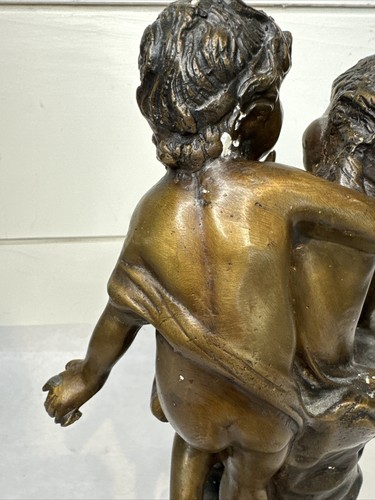 Bronze Auguste Moreau "The Confidence" sculpture 10.5" - Picture 14 of 24