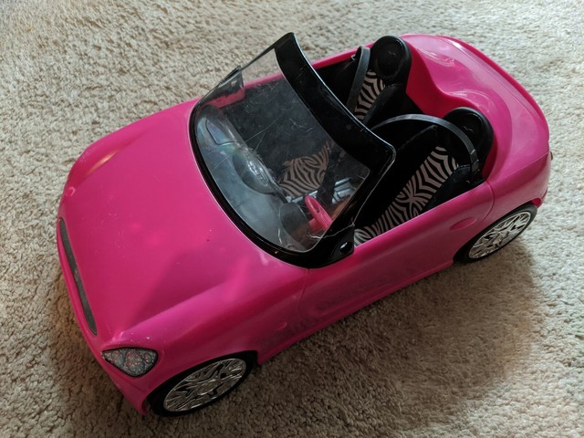 Barbie Glam Convertible Pink Car Doll 2 mattel hot Seats Shine Vehicle Girls