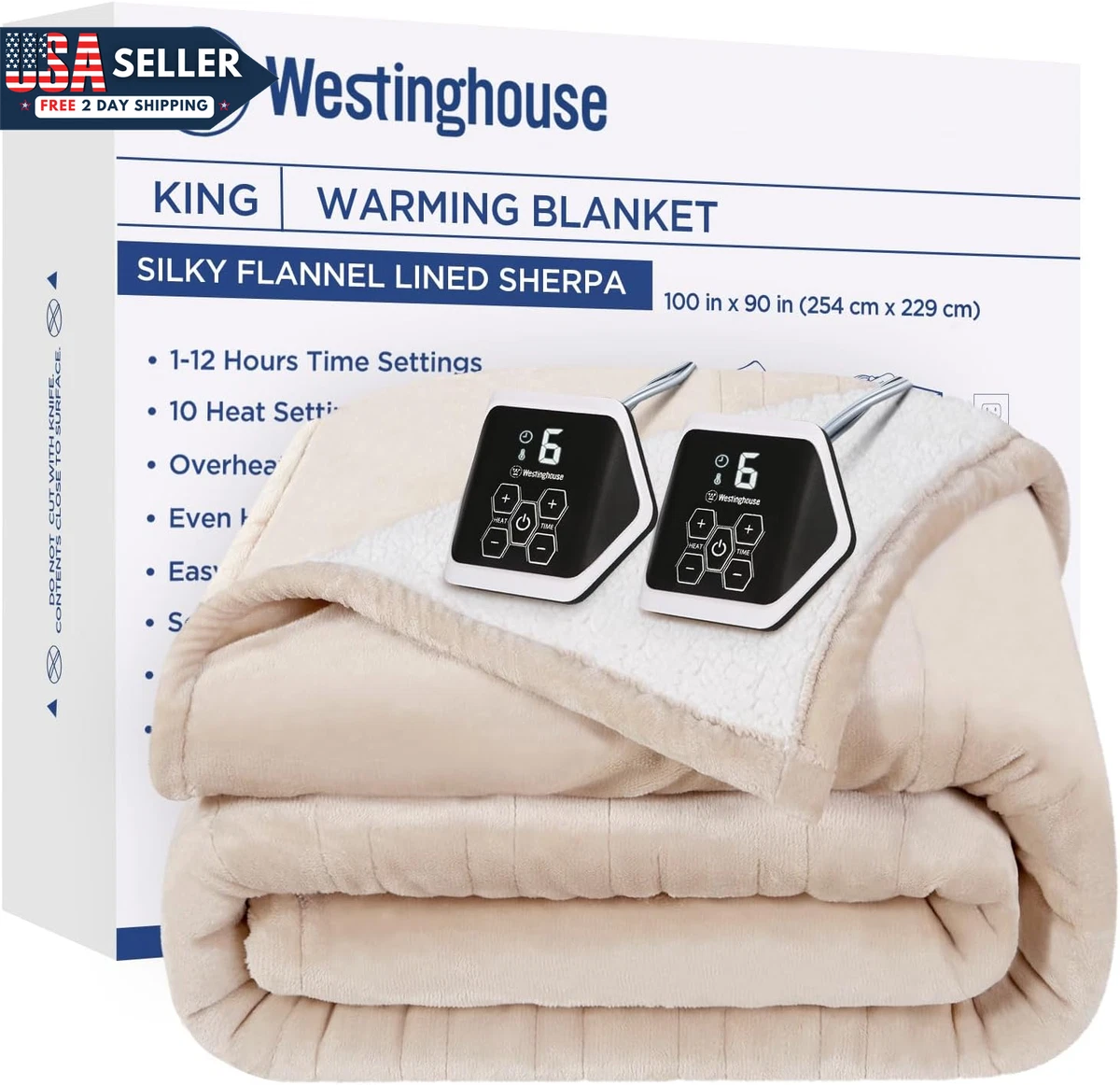 King size sherpa electric blanket hot sale