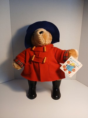 Rare Vintage PADDINGTON Bear Doll 16'' Moveable Poseable Plush Eden Toy #32866