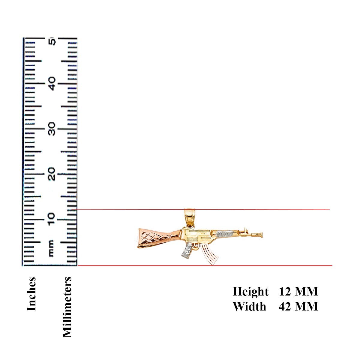 Gold Rifle Bullet String 14K Tri Color Gold Rifle Gun Pendant | eBay