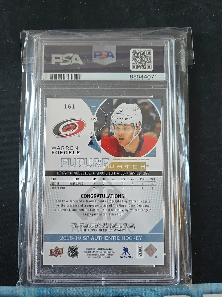 2018-19 SP Authentic Warren Foegele Future Watch Auto #/999 KINGS; PSA 10 GEM MT - Image 2 of 2