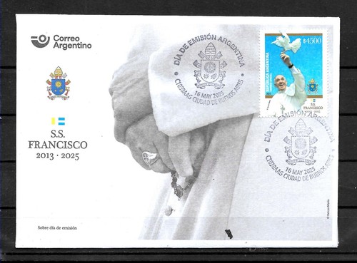 #75412C ARGENTINA 2025 S.S.POPE FRANCIS(FRANCISCO) IN MEMORIAL RELIGION FDC - Picture 2 of 2
