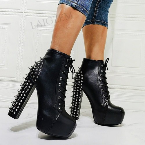 High Heels Short Booties Black Shoes 