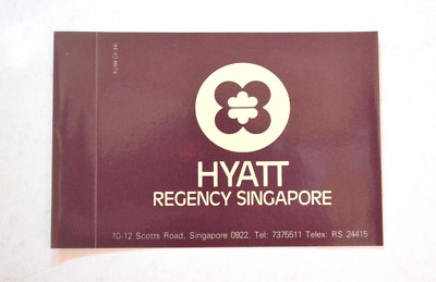 Vintage Hotel Gepäck Aufkleber Hyatt Regency, Singapur
