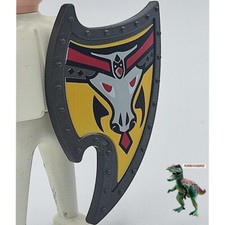 Playmobil bouclier chevalier médiéval dragon jaune gris fort château