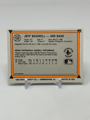 1990 Best Cards Baseball Jeff Bagwell Minor League Card #132 | eBay