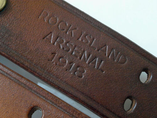 WWI 1917 or 1918 date brass-fitted leather M1907 sling, choose date, mfg. mark - Picture 4 of 24