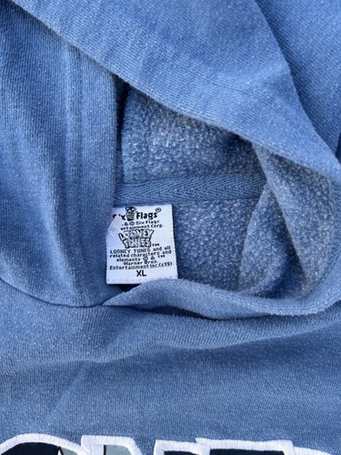 Looney Tunes blue hoodie six flags youth size XL - Picture 2 of 4