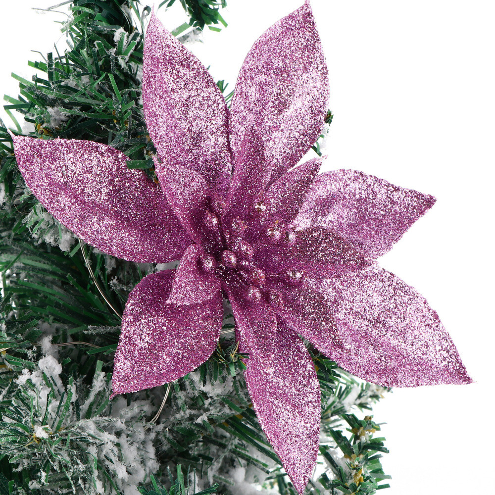 18 Pcs Glitter Fake Flower Powdered Onion Christmas Flowers Tree eBay