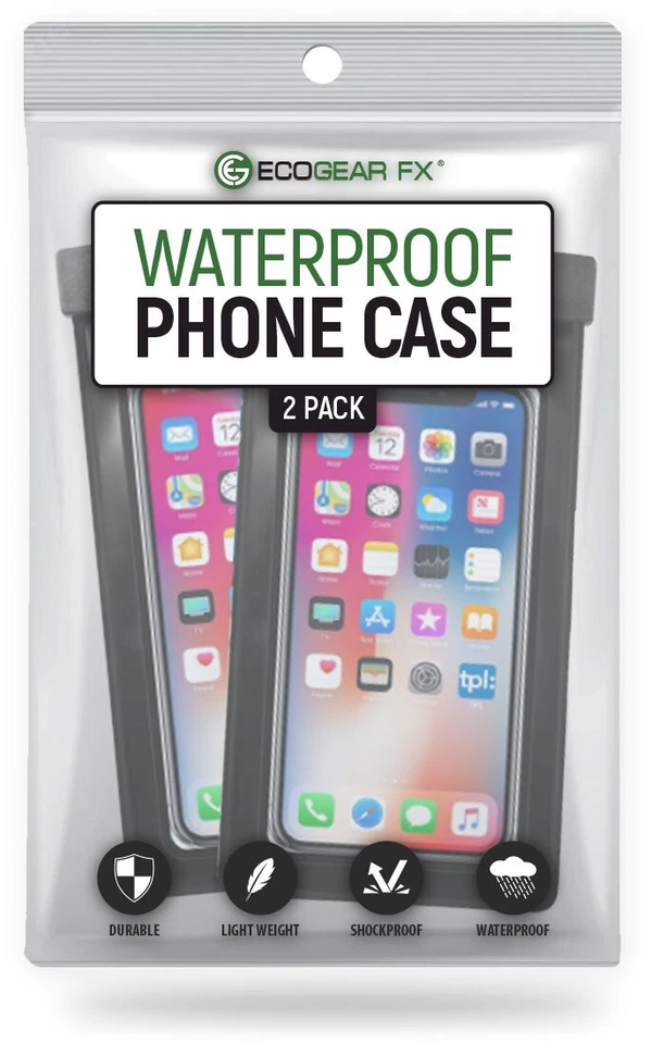 Bolsa seca submarina impermeable para natación bolsa transparente para teléfono celular PACK DE 2 Foto 3 de 4