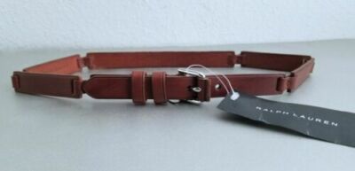 $195 RALPH LAUREN BLACK LABEL CALF-LEATHER LINK SINGLE PRONG WOMEN BOHEMIAN BELT