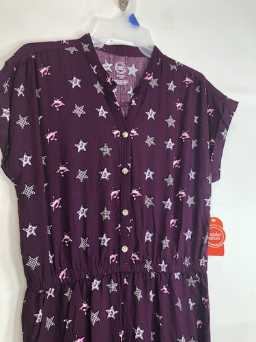 Wonder Nation Girls Juniors Purple With Stars Short Sleeve Romper Jumpsuit - Picture 9 of 12