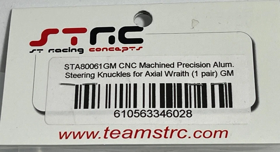 NEW STRC STA80061GM CNC ALUMINUM STEERING KNUCKLES AXIAL WRAITH GUN METAL - Image 2 of 3