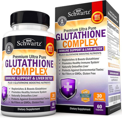 Glutathione Supplement Liver Detox with Quercetin Vitamin C Milk Thistle Alph...