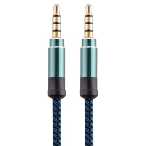 3.5mm Male to Male Aux Cable Cord Car Audio PC Headphone Jack Blue 9FT X3pcs - Picture 2 of 2