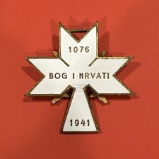WWII Croatia King Zvonimir Order Crown II Class Military Cross 1941 Medal