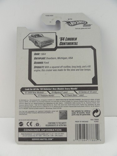 2009 Hot Wheels Rebel Rides #4 ‘64 Lincoln Continental (Gold) Snowflake Card - Picture 6 of 6