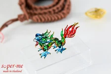 Dragon Green Hand Blown Art Glass Ornament Figurine Decor New Year Gift